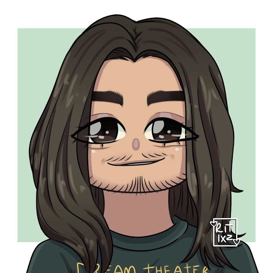 Ilustração minha de cabelo cumprido
